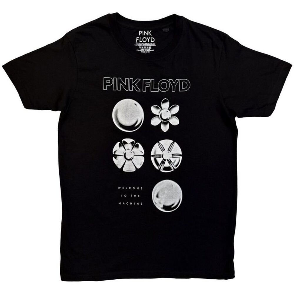 Pink Floyd Unisex Adult Flowers T-Shirt / Black